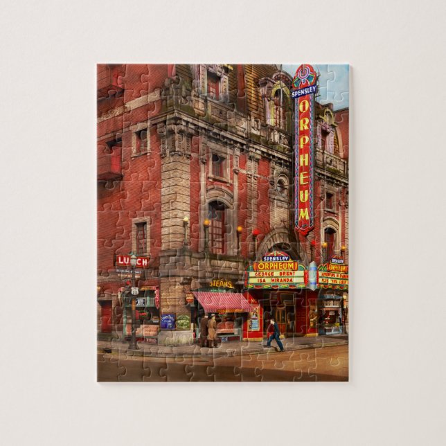 Movie Theater - The Orpheum Theater 1940 Jigsaw Puzzle (Vertical)