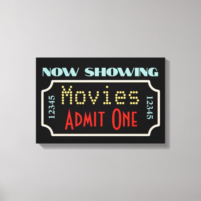 Movie Theater Ticket Cinema Art Sign (Front)