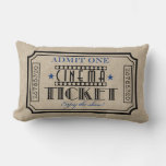 Movie Theater Ticket Pillow- Blue Accent Lumbar Pillow at Zazzle
