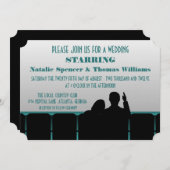 Movie Theater Wedding Invite, Teal Invitation (Front/Back)