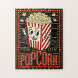 Movie Theatre Home Cinema Popcorn Marquee Jigsaw Puzzle<br><div class="desc">Enjoy family movie night in style with this original theater jigsaw puzzle with a popcorn theme. Made to look like a retro cinema marquee with faux lights and lots of sparkle, this personalized design is the perfect ritzy accessory for any movie buff. The main color scheme is red, gold and...</div>
