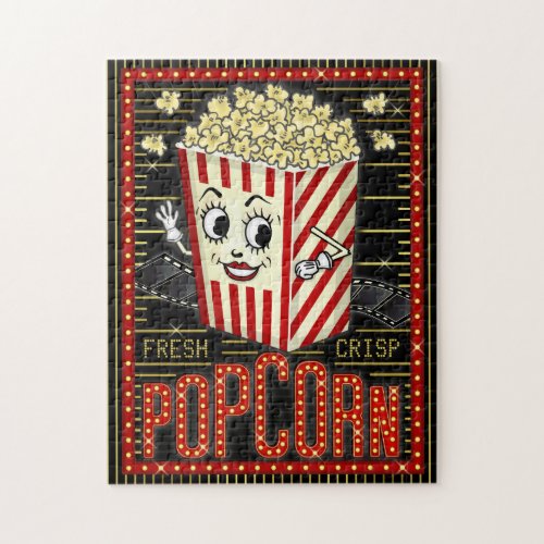 Movie Theatre Home Cinema Popcorn Marquee Jigsaw Puzzle