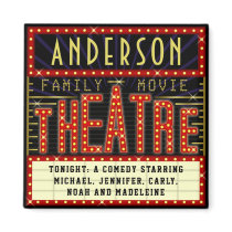 Movie Theatre Marquee Home Cinema | Custom Name Magnet