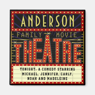 Movie Theatre Marquee Home Cinema | Custom Name Magnet