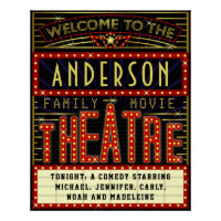 Movie Theatre Marquee Home Cinema | Custom Name