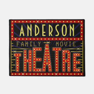 Movie Theatre Marquee Home Cinema | Custom Name V1 Doormat