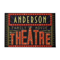 Movie Theatre Marquee Home Cinema | Custom Name V2 Doormat