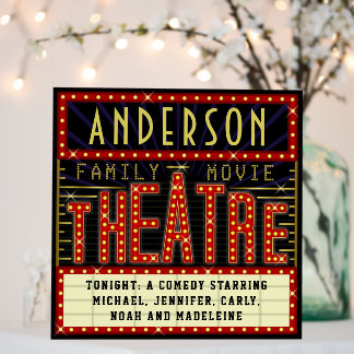 Movie Theatre Marquee Home Cinema Custom Square Foam Board