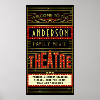 Movie Theatre Marquee Home Cinema | Name Long Poster