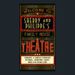 Movie Theatre Marquee Home Cinema | Name Long V2 Poster<br><div class="desc">Enjoy family movie night in style with this original theatre / theater wall poster. Made to look like a retro cinema marquee with faux lights and lots of sparkle, this personalized poster is the perfect ritzy accessory for any movie buff. The main color scheme is red, gold and black. All...</div>