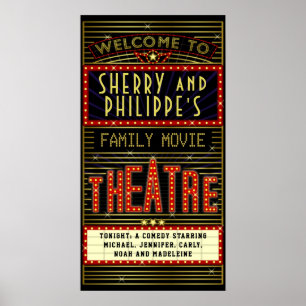 Movie Theatre Marquee Home Cinema   Name Long V2 Poster