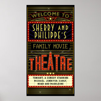 Movie Theatre Marquee Home Cinema | Name Long V2 Poster
