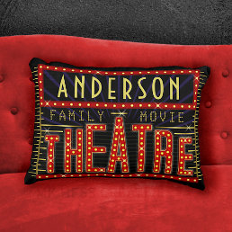 Movie Theatre Marquee Home Cinema | Personalized Accent Pillow