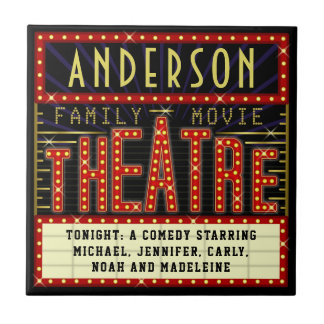 Movie Theatre Marquee Home Cinema | Personalized Ceramic Tile