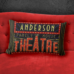 Movie Theatre Marquee Home Cinema | Personalized Lumbar Pillow