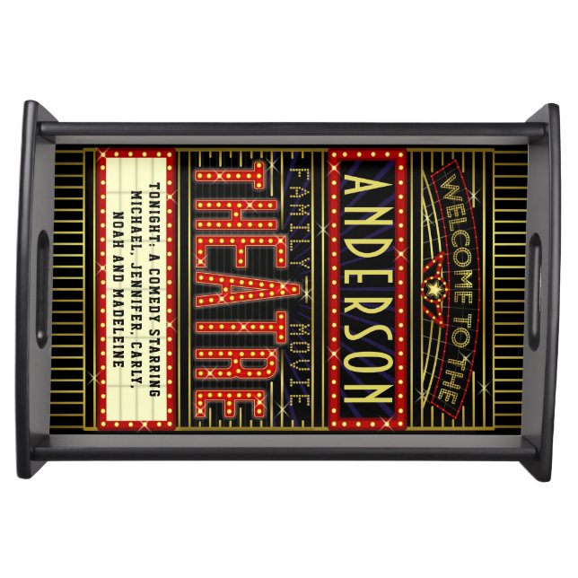 Movie Theatre Marquee Home Cinema | Personalized Serving Tray (Front)