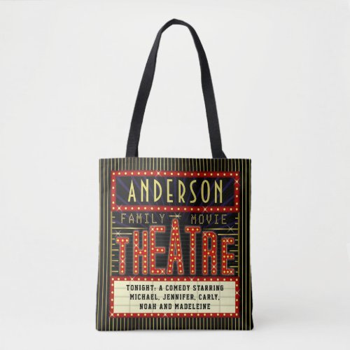 Movie Theatre Marquee Home Cinema Personalized Tote Bag