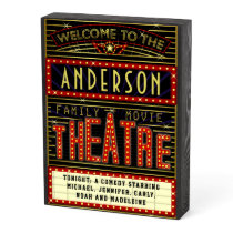 Movie Theatre Marquee Home Cinema | Personalized Wooden Box Sign