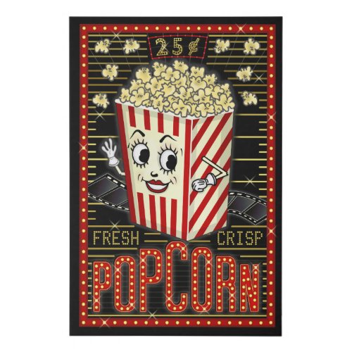 Movie Theatre Marquee Home Cinema Popcorn 24 x 36 Faux Canvas Print
