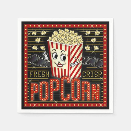 Movie Theatre Marquee Home Cinema Popcorn Custom Napkins