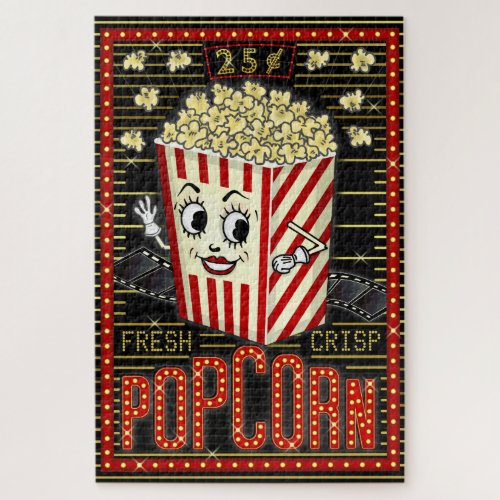 Movie Theatre Marquee Home Cinema Popcorn Jigsaw Puzzle
