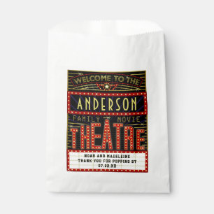 Movie Theatre Marquee Popcorn Cinema Wedding Names Favor Bag