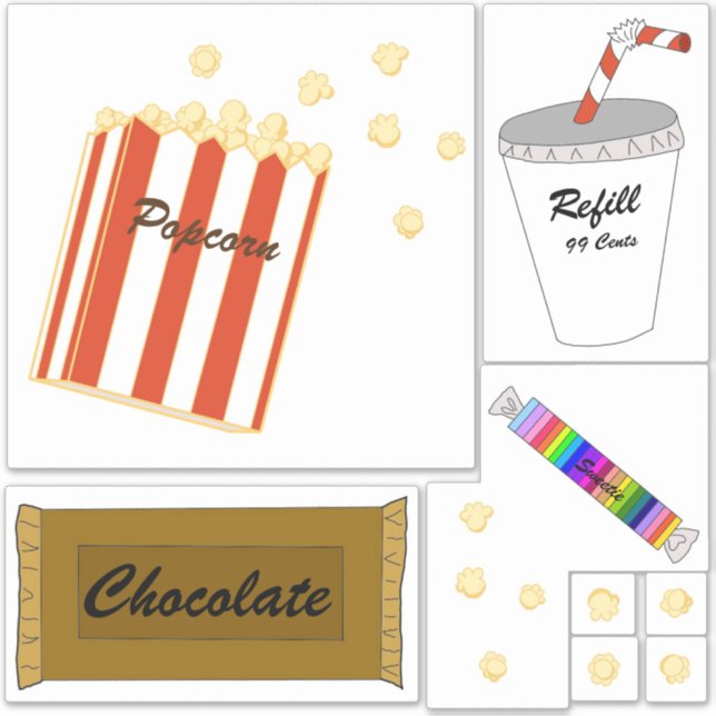 Movie Theatre Snacks Sticker (Front)