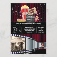 Movie theme 2 photo strip cinema popcorn party