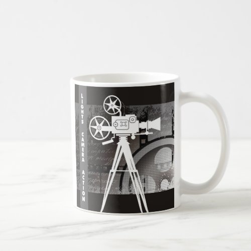 Movie Theme Coffee Mug Lights Camera Action Coffee Mug