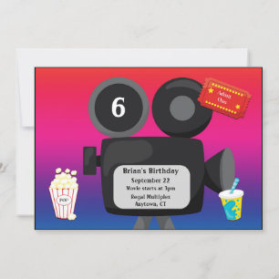 Movie Theme Customizable Birthday Party Invitation