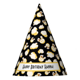Movie Theme Popcorn Pattern Birthday Party Hat