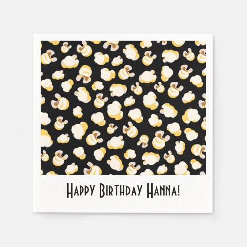 Movie Theme Popcorn Pattern Birthday Party Napkins