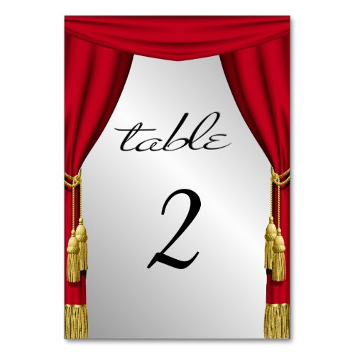 Movie Theme Table Number