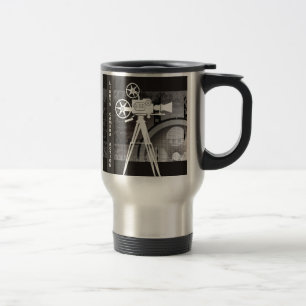 Movie Theme Travel Mug, Lights, Camera, Action Travel Mug