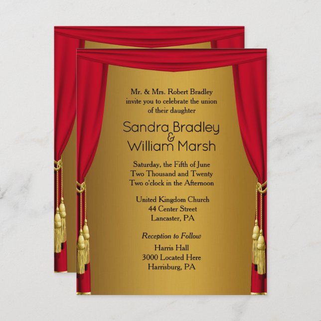 Movie Theme  Wedding Invitation 4.25 x 5.5 (Front/Back)