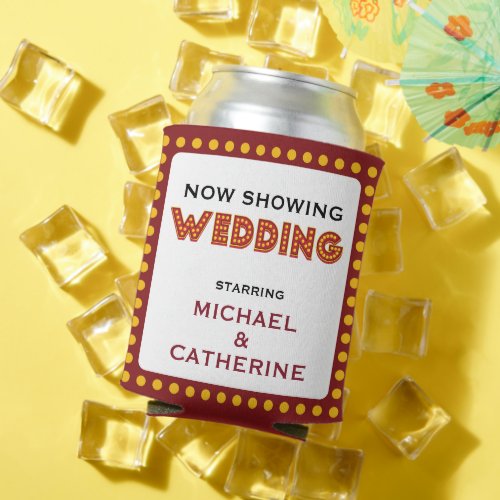 Movie Theme Wedding Marquee Sign Can Cooler