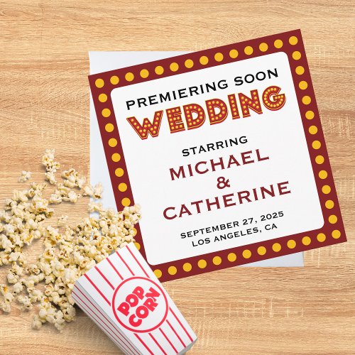 Movie Theme Wedding Marquee Sign Save The Date