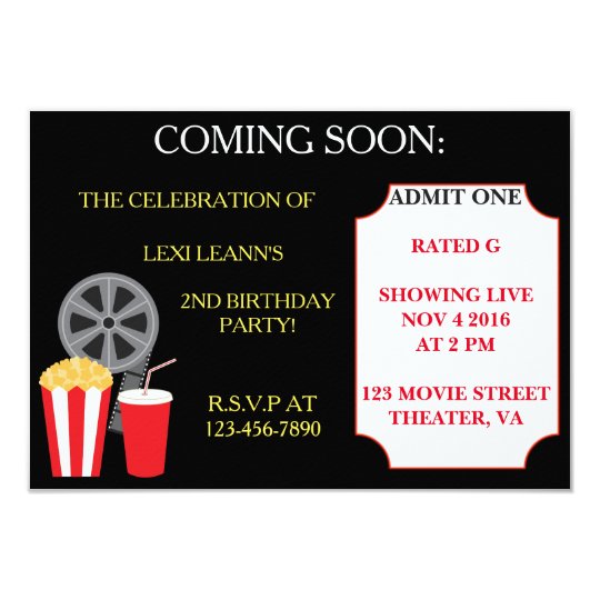 movie themed party invitations zazzle com
