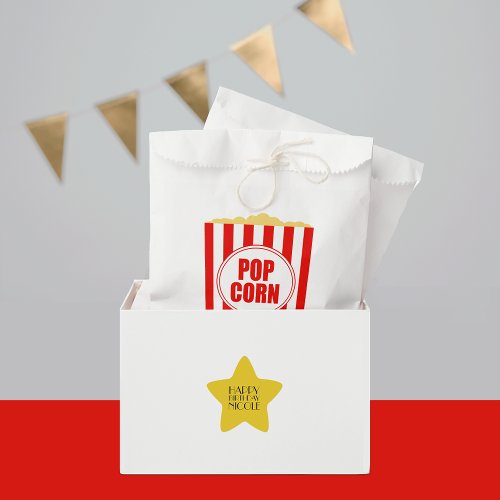 Movie Themed Popcorn Design Favor Bag
