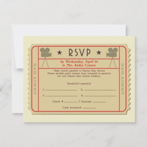 Movie Ticket Awards Ceremony Party Invitation