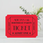 Movie Ticket Birthday Party Invitation (Standing Front)
