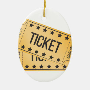 Movie Ticket Ceramic Ornament