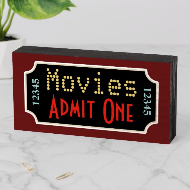 Movie Ticket Cinema Art Sign (In Situ Horizontal)