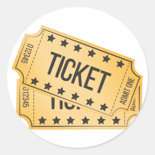 Movie Ticket Classic Round Sticker