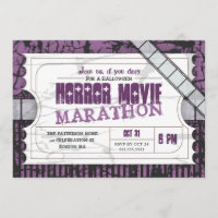 Movie Ticket Halloween Horror Movie Party