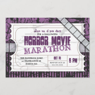 Movie Ticket Halloween Horror Movie Party Invitation