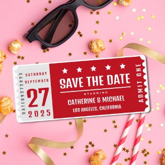 Movie Ticket Hollywood Wedding Unique