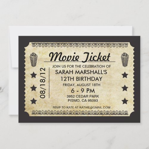 Movie Ticket Invitation