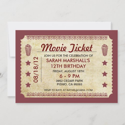 Movie Ticket Invitation