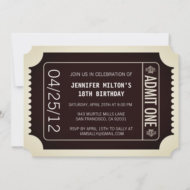 Movie Ticket Invitation (Front)